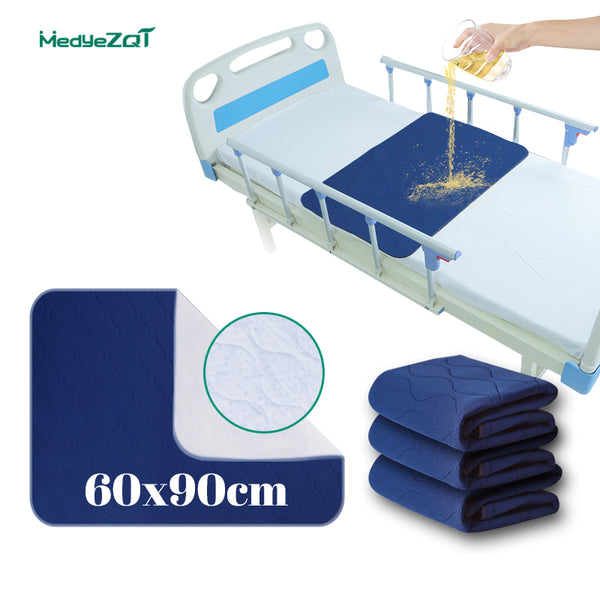 60x90cm Washable Underpads – 3-Pack, Reusable & Waterproof for Incontinence Care